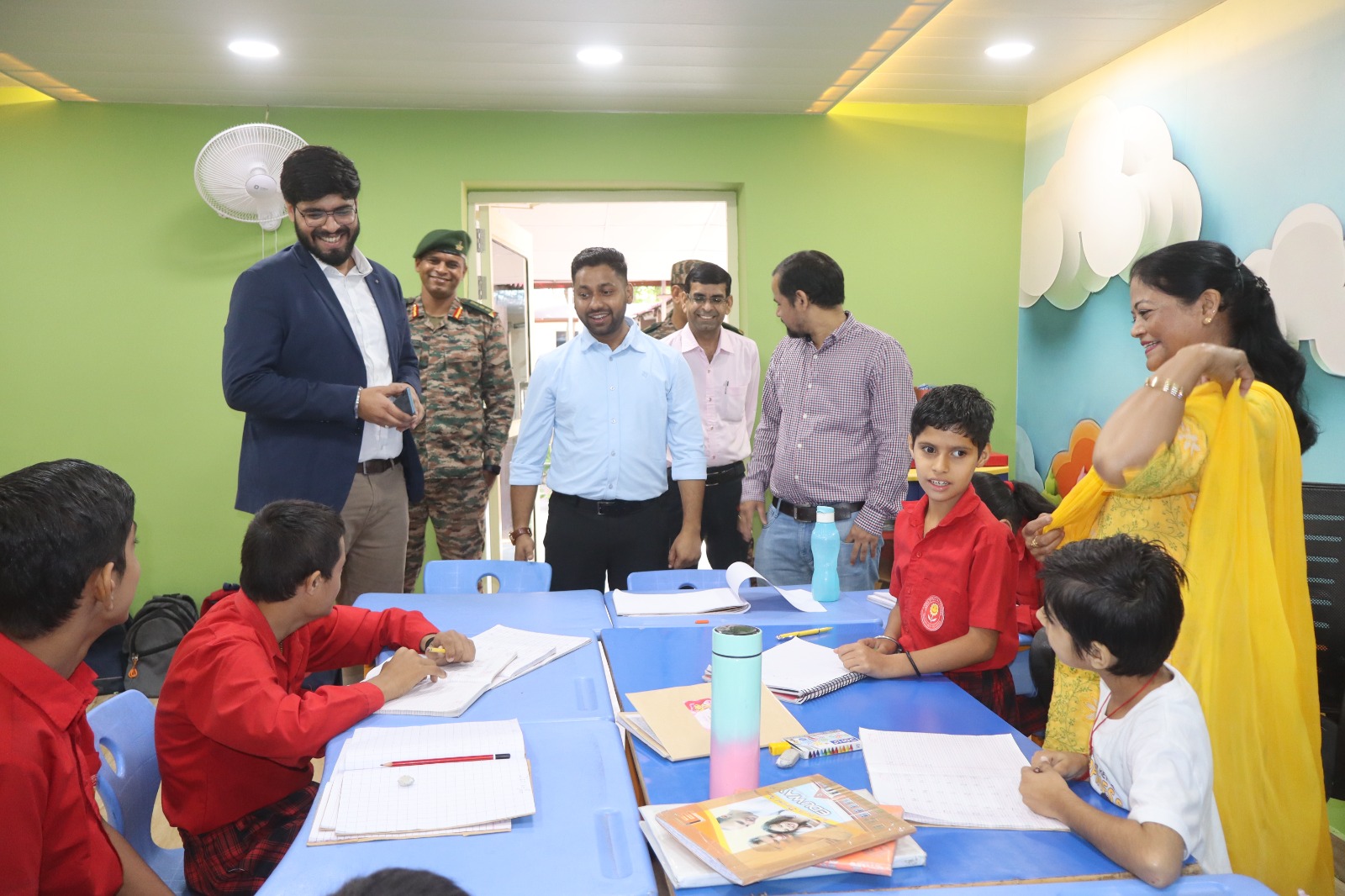 Parent and child working together at a table